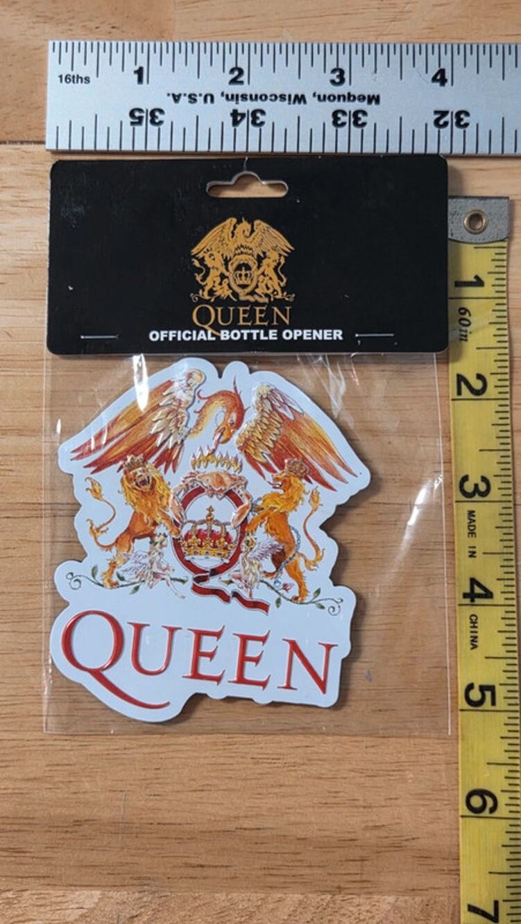 Queen Official Crest Bottle Opener Magnet Freddie Mercury Rock Band Collectible